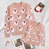 imageSimplee kids Ugly Christmas Sweater Family Matching Outfits for Women Men Party Sweaters Knitted PulloverBearpink
