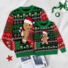 imageSimplee kids Ugly Christmas Sweater Family Matching Outfits for Women Men Party Sweaters Knitted PulloverGingerbread Manblack