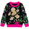 imageSimplee kids Ugly Christmas Sweater Family Matching Outfits for Women Men Party Sweaters Knitted PulloverNewblack