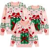 imageSimplee kids Ugly Christmas Sweater Family Matching Outfits for Women Men Party Sweaters Knitted PulloverApink