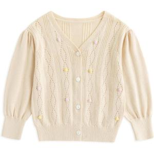 imageSimplee kids Baby Sweater Animal Leopard Printed Baby Cardigan for Autumn FallCreamy White