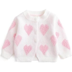 imageSimplee kids Baby Sweater Animal Leopard Printed Baby Cardigan for Autumn FallCwhite