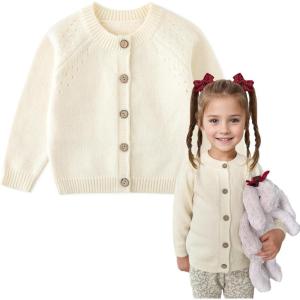 imageSimplee kids Baby Sweater Animal Leopard Printed Baby Cardigan for Autumn FallFwhite