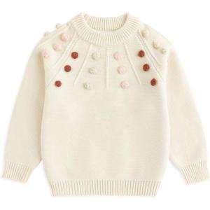 imageSimplee kids Baby Sweater with Bear in The Pocket Hand Crocheted Pullover Sweater Knit Toddler Clothes for Winter and FallApricot