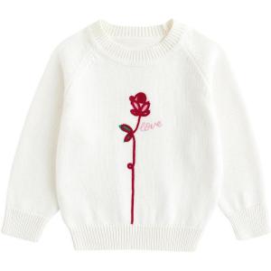 imageSimplee kids Baby Sweater with Bear in The Pocket Hand Crocheted Pullover Sweater Knit Toddler Clothes for Winter and FallCapricot