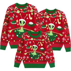 imageSimplee kids Family Matching Christmas Sweaters Xmas Print Ugly Funny Jumper Holiday Pullover TopsAredalient
