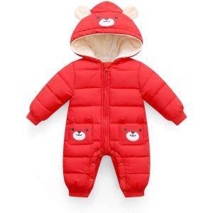 imageSimplee kids Infant Baby Girl Boy Snowsuit Long Sleeve Winter Coat Hooded Warm Bear Outerwear