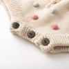 imageSimplee kids Baby Girl Knit Romper Fall Sleeveless Pompoms Rompers Newborn Little Girl Overall Jumpsuit OutfitsAapricot