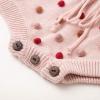 imageSimplee kids Baby Girl Knit Romper Fall Sleeveless Pompoms Rompers Newborn Little Girl Overall Jumpsuit OutfitsApink3