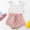imageSimplee kids Baby Girl Knit Romper Fall Sleeveless Pompoms Rompers Newborn Little Girl Overall Jumpsuit OutfitsB  a Pink