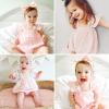 imageSimplee kids Baby Girls Embroidered Romper Dress Floral Romper Ruffle Outfit Infant Sleeveless Lace OnePiece Pink Jumpsuit for 12 Months