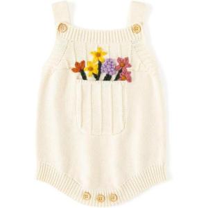 imageSimplee kids Baby Girls Sunflower Knit Rompers Knit Clothes for Newborn Baby GirlsIapricot