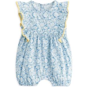 imageSimplee kids Baby Infant Girls Summer Romper Bodysuit Summer Cotton Ruffle Sleeve Floral Onesies for24 Months Pink