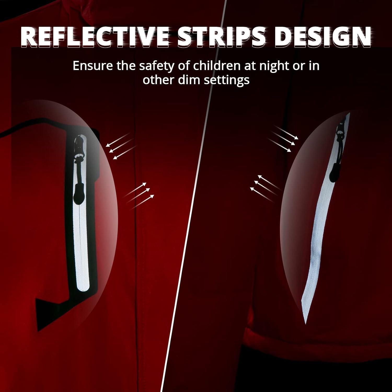 imageSimplee kids Boy Winter Coat Waterproof Ski Jacket Fleece Hooded Snow Warm Padded RaincoatsAered