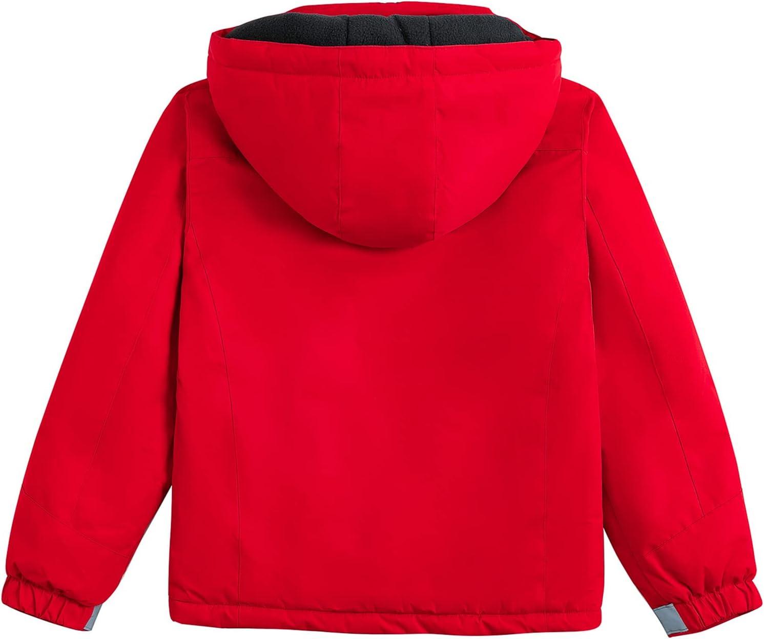 imageSimplee kids Boy Winter Coat Waterproof Ski Jacket Fleece Hooded Snow Warm Padded RaincoatsAered