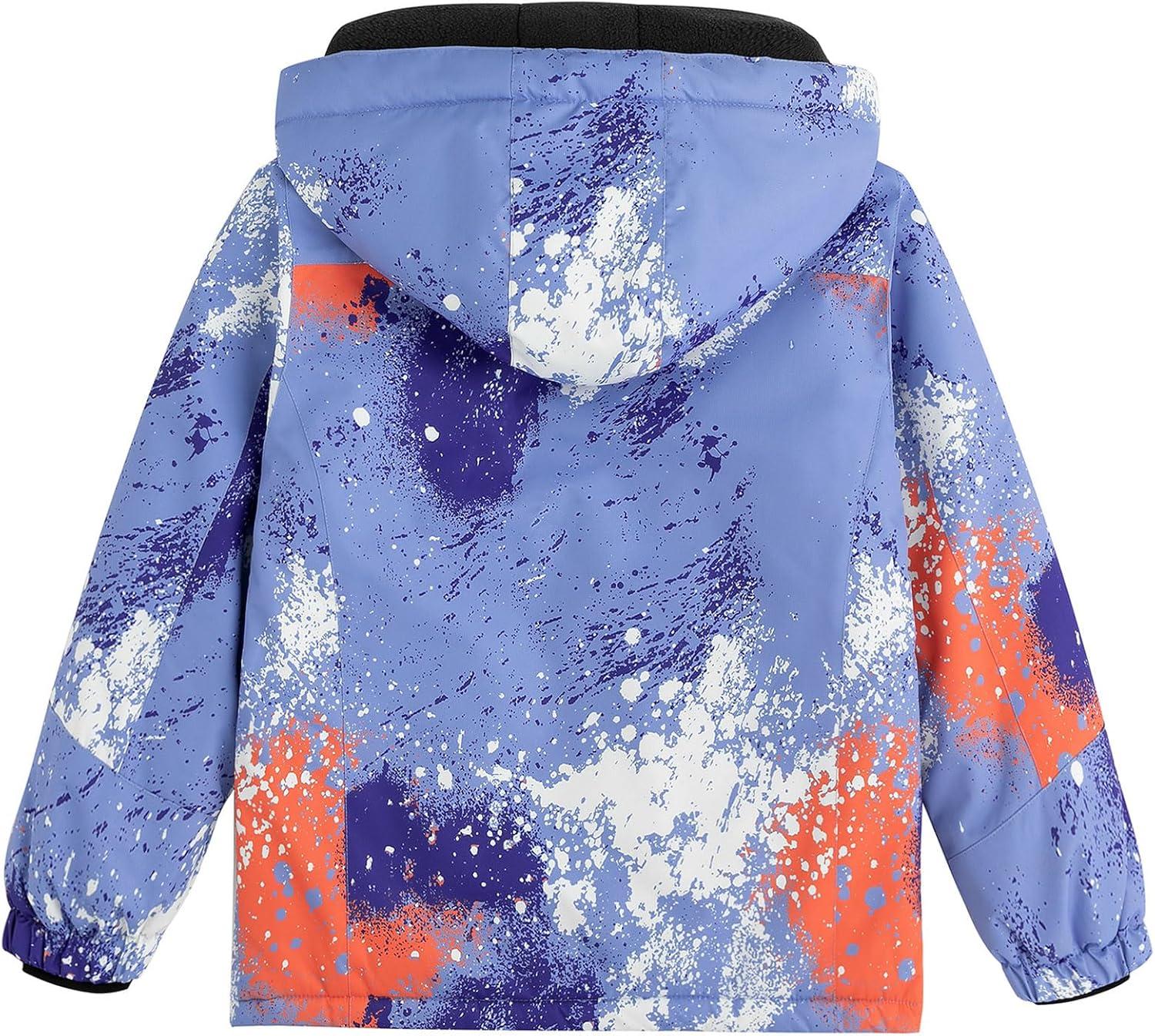 imageSimplee kids Boy Winter Coat Waterproof Ski Jacket Fleece Hooded Snow Warm Padded RaincoatsAfcolour Ink