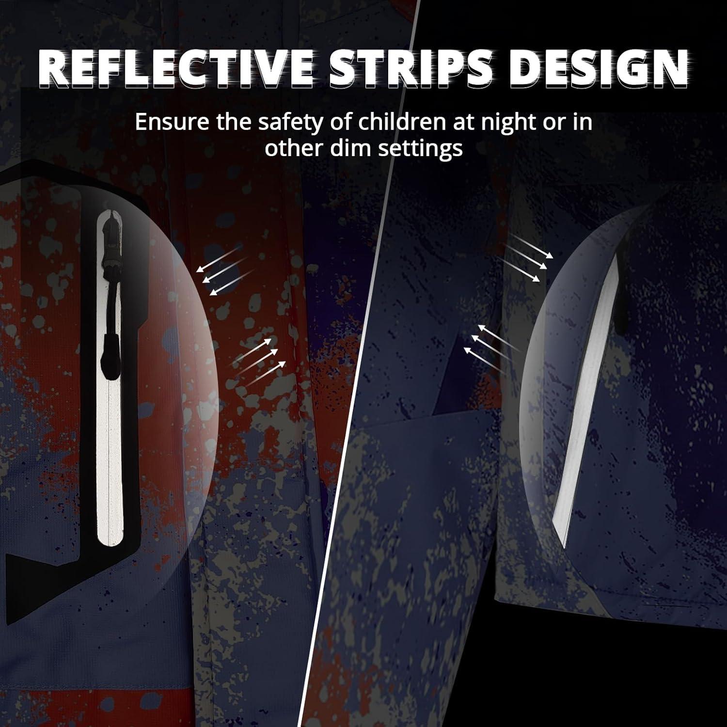 imageSimplee kids Boy Winter Coat Waterproof Ski Jacket Fleece Hooded Snow Warm Padded RaincoatsAfcolour Ink