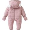 imageSimplee kids Baby Infant Boys Girls Snowsuit Winter Hooded Footed Warm Jumpsuit Outerwear with Gloves for 324 MonthsBpinkish Purple