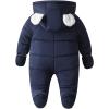 imageSimplee kids Baby Infant Boys Girls Snowsuit Winter Hooded Footed Warm Jumpsuit Outerwear with Gloves for 324 MonthsCnavy Blue