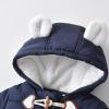 imageSimplee kids Baby Infant Boys Girls Snowsuit Winter Hooded Footed Warm Jumpsuit Outerwear with Gloves for 324 MonthsCnavy Blue