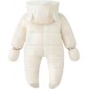 imageSimplee kids Baby Infant Girls Snowsuit Winter Hooded Footed Warm Jumpsuit Outerwear with Gloves for 1824 MonthE Creamy White