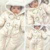 imageSimplee kids Baby Infant Girls Snowsuit Winter Hooded Footed Warm Jumpsuit Outerwear with Gloves for 1824 MonthE Creamy White