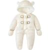imageSimplee kids Baby Infant Girls Snowsuit Winter Hooded Footed Warm Jumpsuit Outerwear with Gloves for 1824 MonthE Creamy White