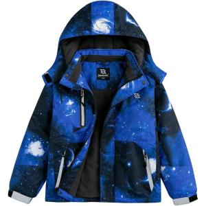 imageSimplee kids Boy Winter Coat Waterproof Ski Jacket Fleece Hooded Snow Warm Padded RaincoatsAfuniverse Print