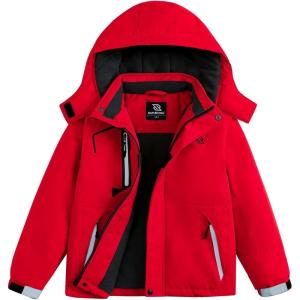 imageSimplee kids Girls Waterproof Ski Snow Jacket Fleece Raincoat Colorful Winter Coat Warm HoodedBbred