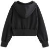 imageSimplee kids Girls Sweatshirt Half Zip up Hoodies 514T Cropped Hoodie Black White Sweatshirts with Long SleeveThumb HoleBlack