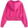 imageSimplee kids Girls Sweatshirt Half Zip up Hoodies 514T Cropped Hoodie Black White Sweatshirts with Long SleeveThumb HoleHot Pink