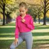 imageSimplee kids Girls Sweatshirt Half Zip up Hoodies 514T Cropped Hoodie Black White Sweatshirts with Long SleeveThumb HoleHot Pink