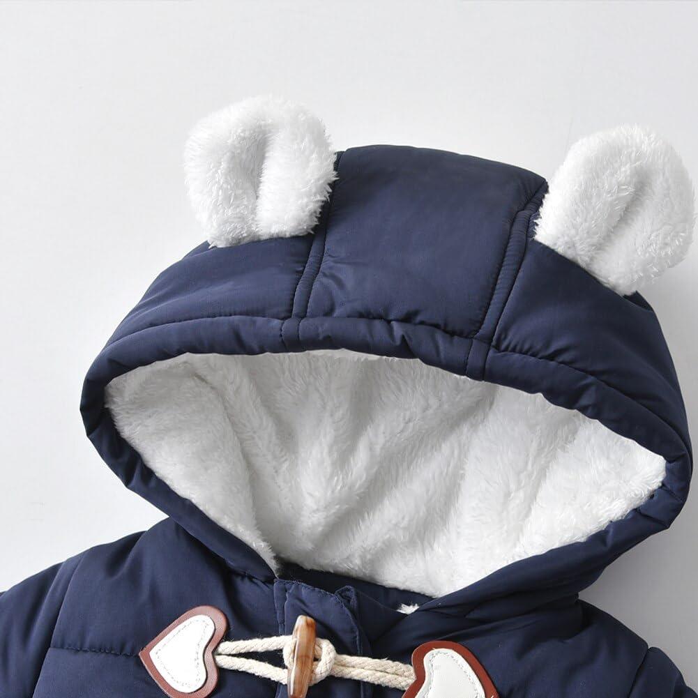 imageSimplee kids Baby Infant Boys Girls Snowsuit Winter Hooded Footed Warm Jumpsuit Outerwear with Gloves for 1218 Months