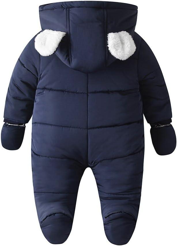 imageSimplee kids Baby Infant Boys Girls Snowsuit Winter Hooded Footed Warm Jumpsuit Outerwear with Gloves for 1218 Months