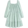 imageSimplee kids Girls Dresses Fall Long Sleeve Dress for Girl Tween Off Shoulder Smocked Dresses Size 415 YearsAgreen