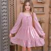 imageSimplee kids Girls Dresses Fall Long Sleeve Dress for Girl Tween Off Shoulder Smocked Dresses Size 415 YearsApink
