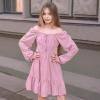 imageSimplee kids Girls Dresses Fall Long Sleeve Dress for Girl Tween Off Shoulder Smocked Dresses Size 415 YearsApink