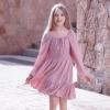 imageSimplee kids Girls Dresses Fall Long Sleeve Dress for Girl Tween Off Shoulder Smocked Dresses Size 415 YearsApink