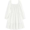 imageSimplee kids Girls Dresses Fall Long Sleeve Dress for Girl Tween Off Shoulder Smocked Dresses Size 415 YearsAwhite
