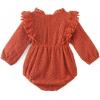 imageSimplee kids Baby Girls Rompers Long Sleeve Pompoms Infant Toddler Jumpsuit for Spring Fall WinterEzbrickred