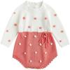 imageSimplee kids Baby Girls Rompers Long Sleeve Pompoms Infant Toddler Jumpsuit for Spring Fall WinterOcpink