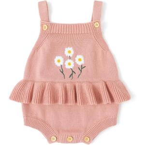 imageSimplee kids Baby Girls Sunflower Knit Rompers Knit Clothes for Newborn Baby GirlsAaapink