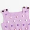 imageSimplee kids Baby Girl Knit Romper Fall Sleeveless Pompoms Rompers Newborn Little Girl Overall Jumpsuit OutfitsAaapurple