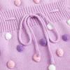 imageSimplee kids Baby Girl Knit Romper Fall Sleeveless Pompoms Rompers Newborn Little Girl Overall Jumpsuit OutfitsAaapurple