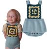 imageSimplee kids Baby Girl Knit Romper Fall Sleeveless Pompoms Rompers Newborn Little Girl Overall Jumpsuit OutfitsBba Blue