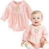 imageSimplee kids Baby Infant Girls Cotton Long Sleeve Summer Ruffle Romper 324 MonthsApinkheart
