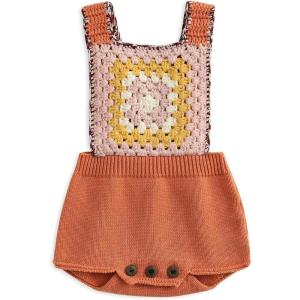 imageSimplee kids Baby Girl Knit Romper Fall Sleeveless Pompoms Rompers Newborn Little Girl Overall Jumpsuit OutfitsBba Orange