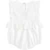 imageSimplee kids Baby Boys Girls Ruffle Romper Summer Outfit Jumpsuit Linen BodysuitsBbwhite