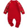 imageSimplee kids Ugly Christmas Sweater Family Matching Outfits for Holiday Party Knitted PulloverRed Dinosaur Jumpsuit