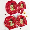 imageSimplee kids Ugly Christmas Sweater Family Matching Outfits for Holiday Party Knitted PulloverRed Dinosaur Romper